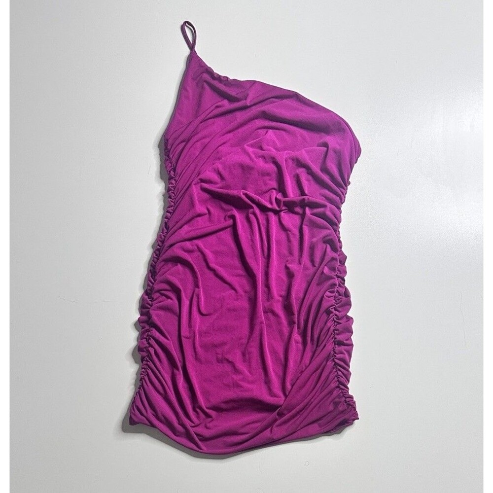 Fashion Nova Women's Magenta Ruched Mini Dress Size 1XL NWT